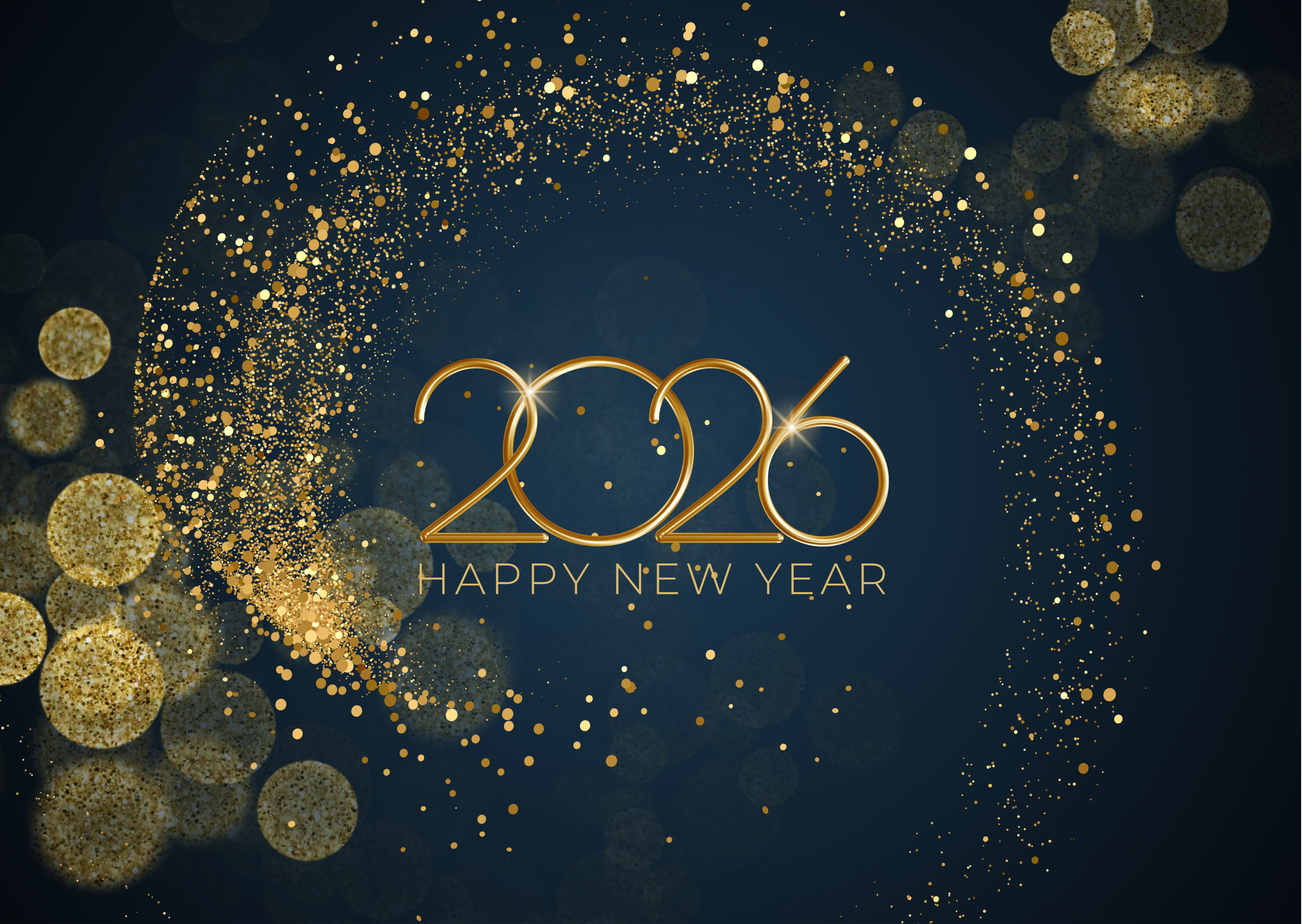  Gold Modern 2026 New Year Card